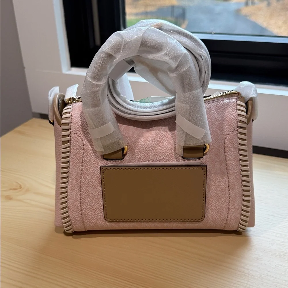 New! Michael Kors Blush Pink Mini Satchel with Gold Accents - Picture 2 of 3
